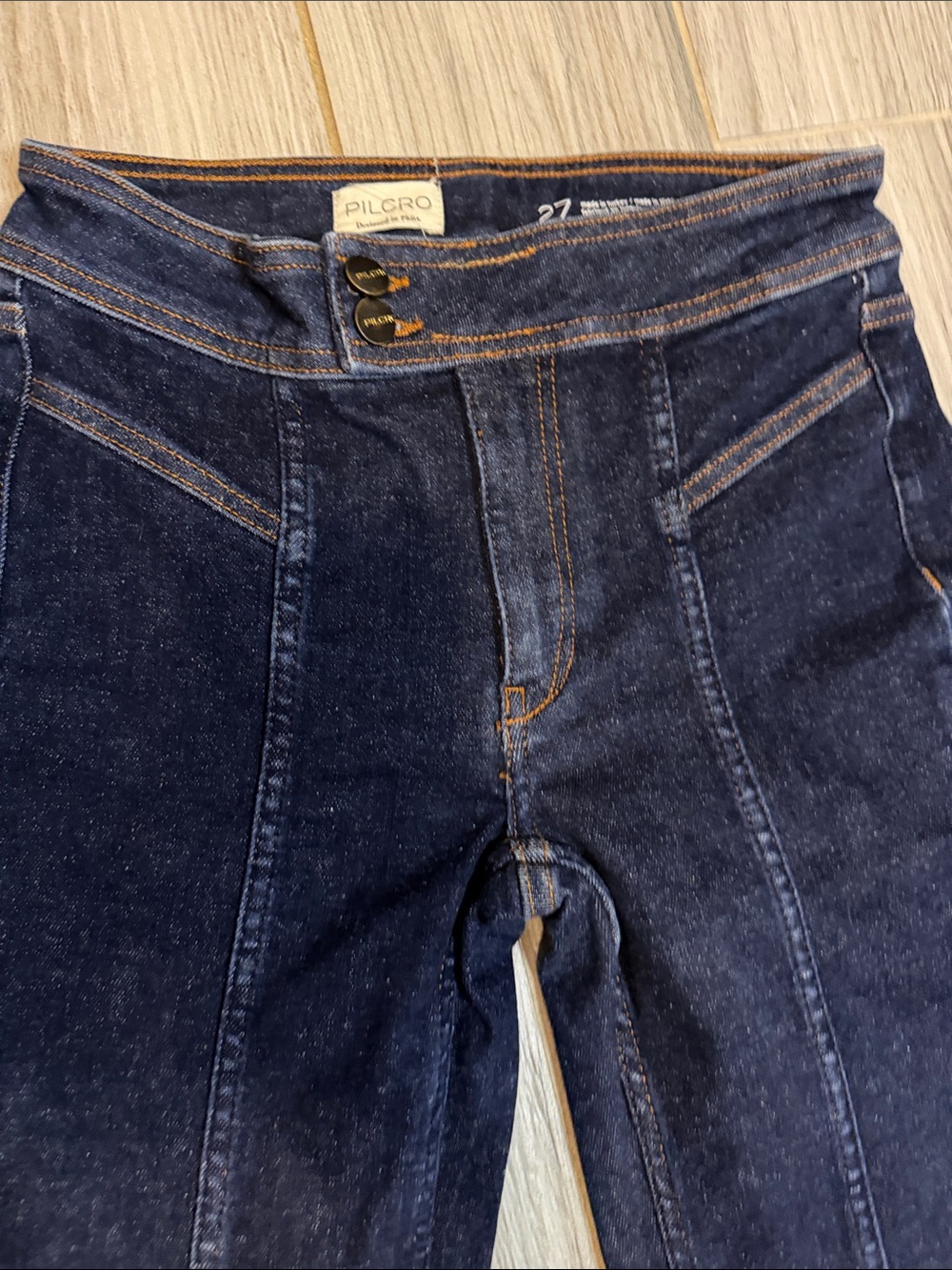 Pilcro Indigo High-Rise Flare Jeans - Picture 5 of 10